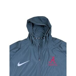Nike Alabama Crimson Tide Mens XXL Full Zip Hooded Windbreaker Jacket Charcoal